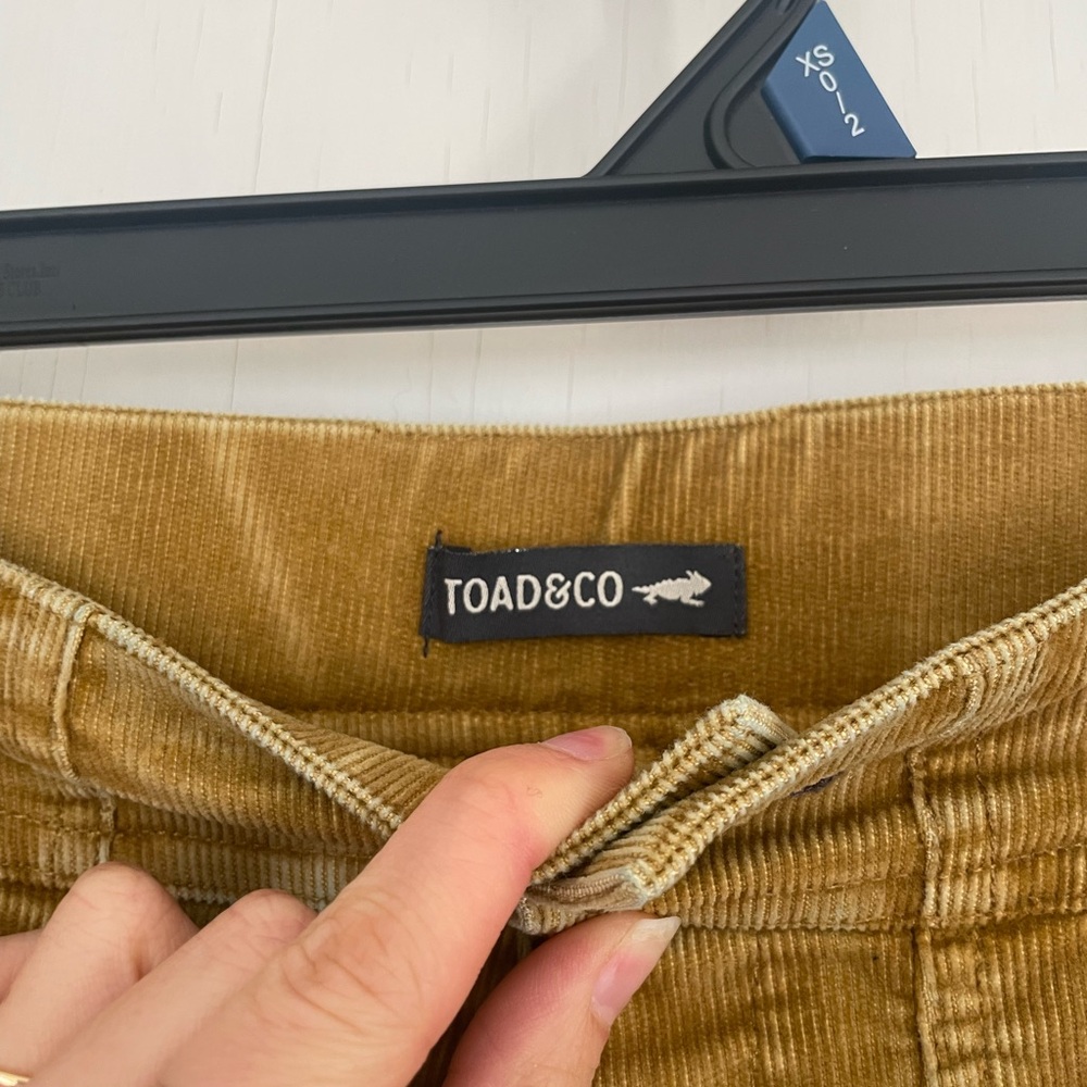 Toad&Co High Waist Corduroy Shorts in Mustard Brown - Picture 4 of 12